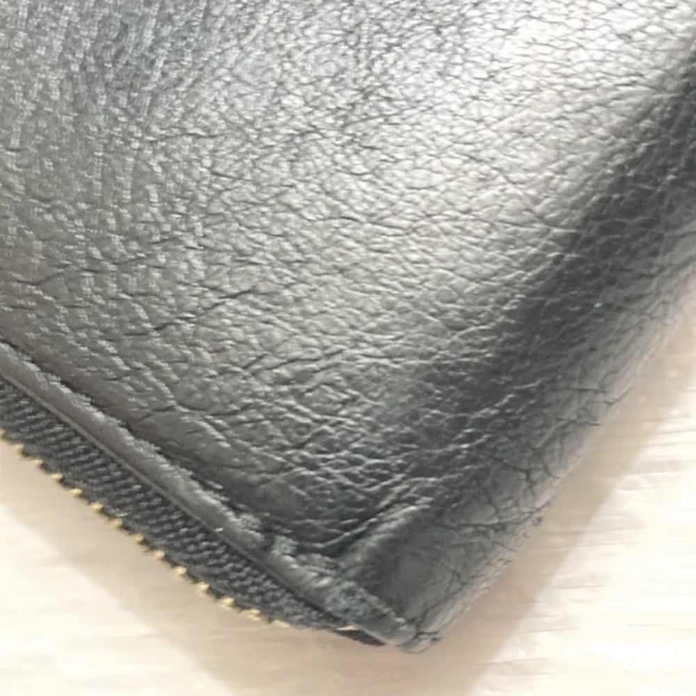 Tory Burch black leather logo clutch wallet